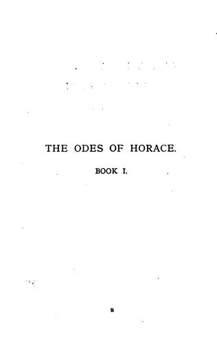 The odes of horace
