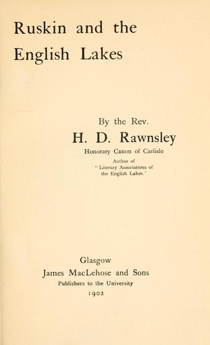 Ruskin and the English lakes