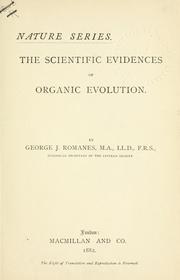 The scientific evidences of organic evolution