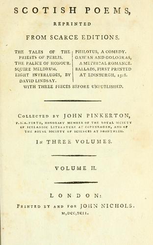 Scotish poems, reprinted from scarce editions ..