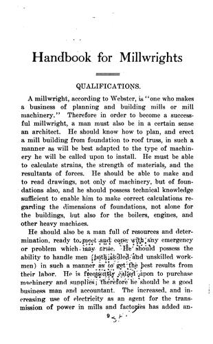 Practical Hand Book for Millwrights