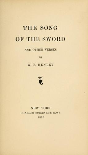 The song of the sword, and other verses