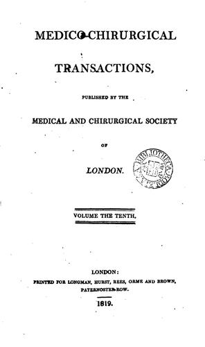 medico-chirurgical transactions, vol the tenth