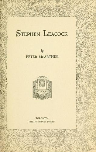 Stephen Leacock