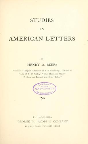 Studies in American letters