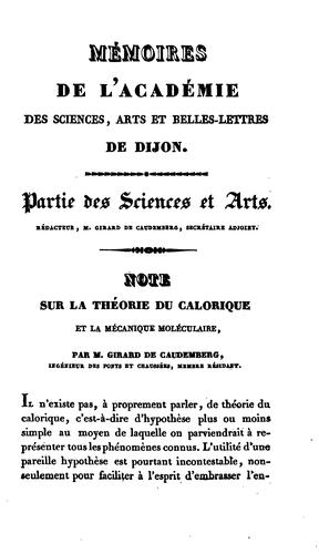 Mémoires de l'Académie des sciences, arts et belles lettres de Dijon