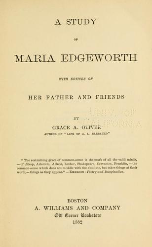 A study of Maria Edgeworth