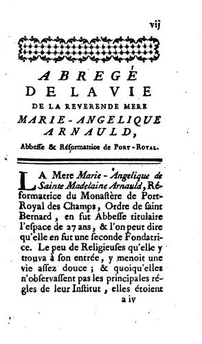 Entretiens ou Conferences de la reverende mère Marie-Angelique Arnauld ...
