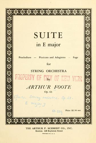 Suite in E major for string orchestra, op. 63