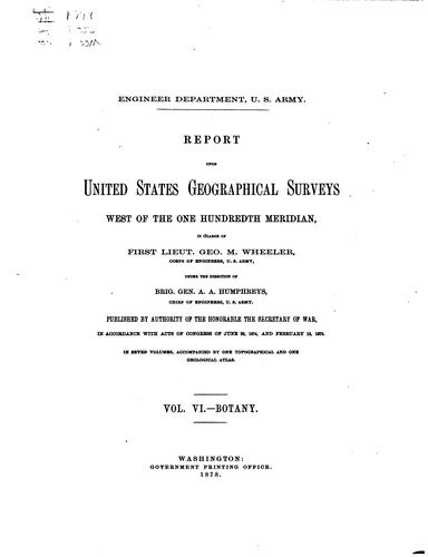 Report Upon United States Geographical Surveys West of the One Hundredth ...