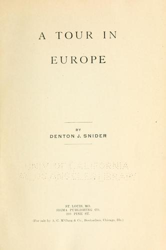 A tour in Europe