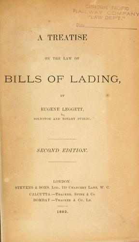 A treatise on the law of bills of lading