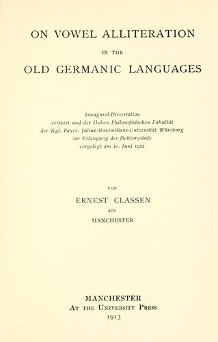 Vowel alliteration in the Old Germanic languages