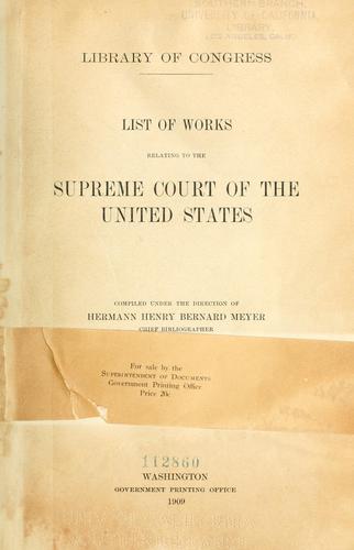 List of works relating to the Supreme court of the United States