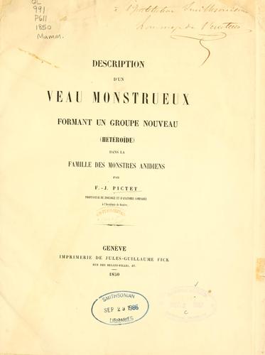 Description d'un veau monstrueux formant un groupe mouveau (Hétéroïde) dans la famille des monstres anidiens