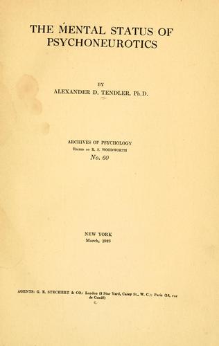 The mental status of psychoneurotics