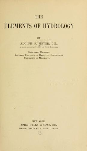The elements of hydrology