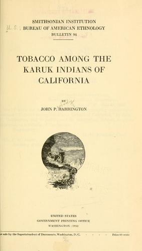 Tobacco among the Karuk Indians of California