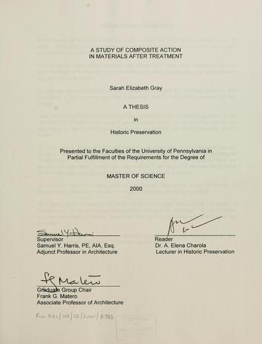 A study of composite action in materials after treatment