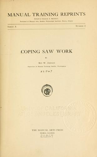 Coping saw work