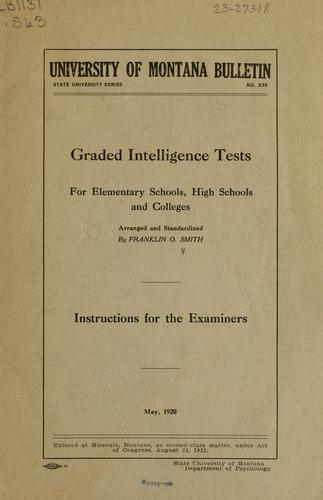 Graded intelligence tests for elementary schools