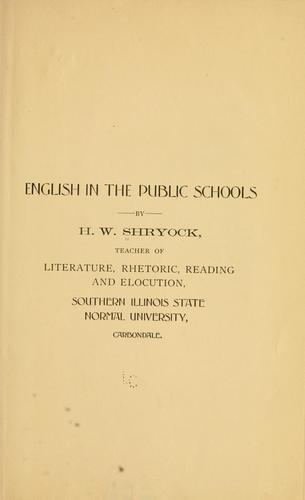 English in the public schools
