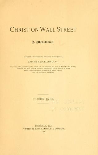 Christ on Wall street
