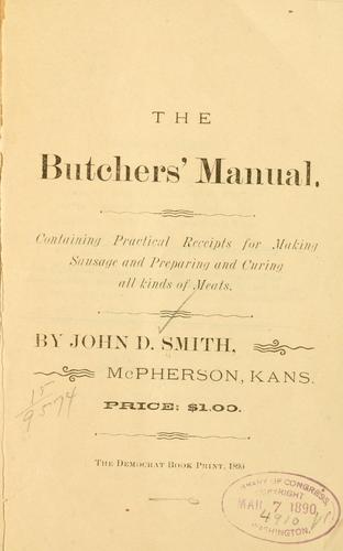 The butchers' manual