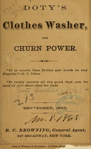 Doty's clothes washer, and churn power ..