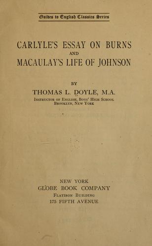 Carlyle's Essay on Burns