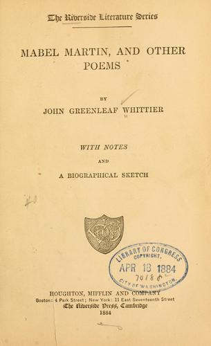 Mabel Martin, and other poems