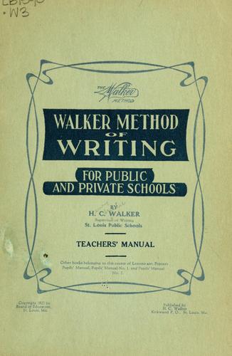Walker method of writing for public and private schools