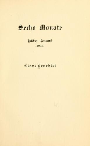 Sechs monate, märz-august, 1914