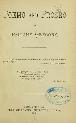Poems and proses