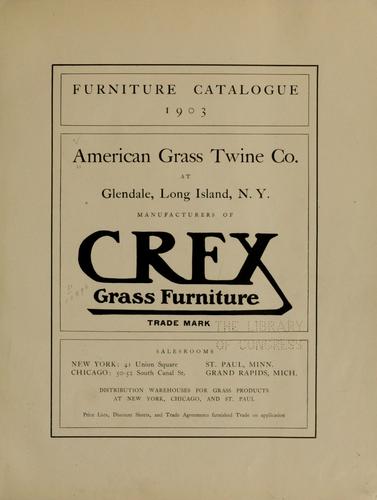 Furniture catalogue 1903