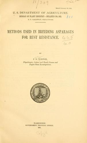 Methods used in breeding asparagus for rust resistance