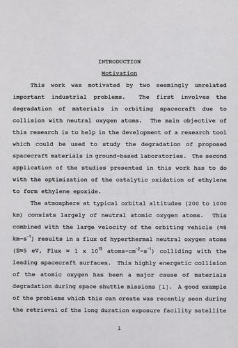 Surface studies related to the development of a hyperthermal oxygen atom beam generator