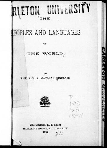 The peoples and languages of the world