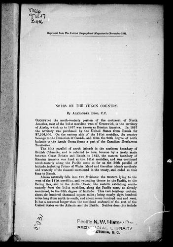Notes on the Yukon country