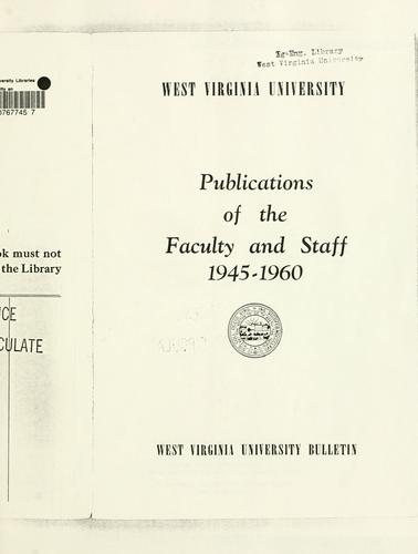 Publications of the faculty and staff