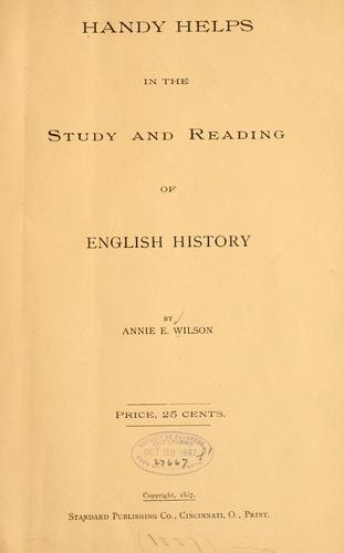 Handy helps in the study and reading of English history