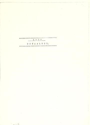 Genealogy of Ware Long of Culpepper