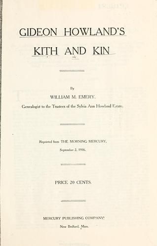 Gideon Howland's kith and kin