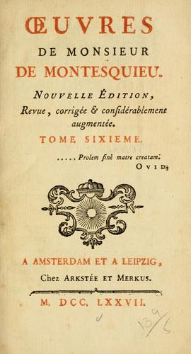 Œuvres de Monsieur de Montesquieu