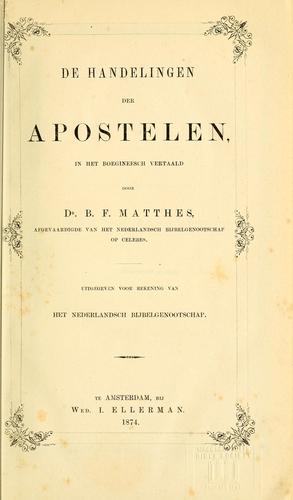De Handelingen der apostelen, in het Boegineesch