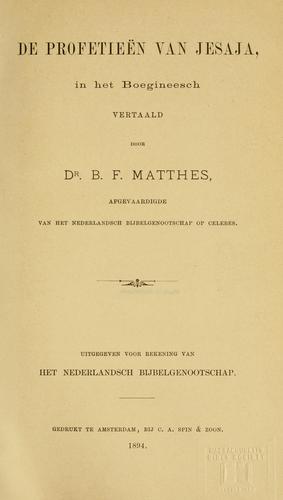 De Profetieën van Jesaja, in het Boegineesch