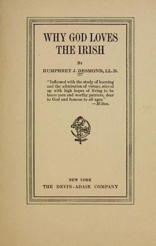 Why God loves the Irish