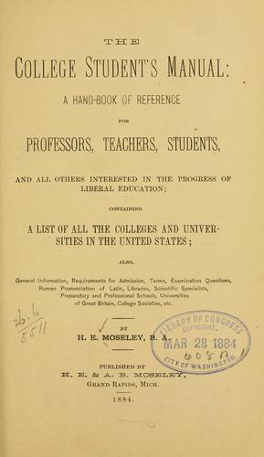 The college student's manual