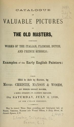 Valuable pictures by the old masters