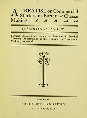 A treatise on commercial starters in butter and cheese making